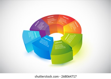 Business Info graphics circle graph Vector illustration.