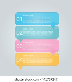 Business info graphics tabs template for presentation, education, web design, banners, brochures, flyers. Vector illustration.