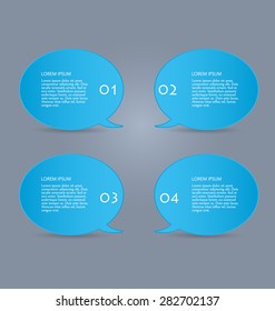 Business info graphics template for presentation, education, web design, banners, brochures, flyers. Blue tabs. Vector illustration.