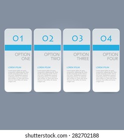 Business info graphics template for presentation, education, web design, banners, brochures, flyers. Blue tabs. Vector illustration.