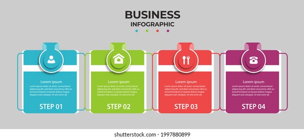 Business info graphics template. time line with 4 steps, options. can be used for work flow diagram, info chart, web design