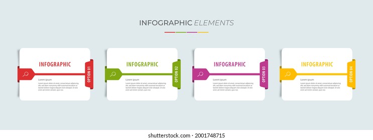 Business info graphics template. time line with 4 steps, options. can be used for work flow diagram, info chart, web design