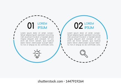 Business infograph with 2 steps. Vector