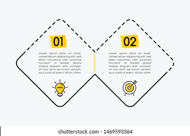 Business infograph with 2 steps. Vector