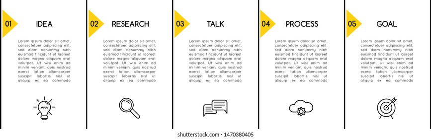 Business infograph with 5 steps. Simple diagram. Vector