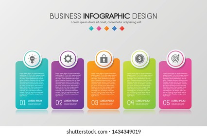 Business infograph with 5 steps. Vector