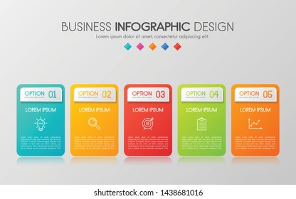 Business infograph with 5 steps. Vector
