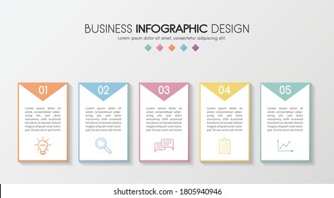 Business infograph with 5 steps. Vector