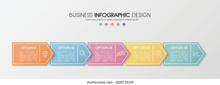 Business infograph with 5 steps. Vector