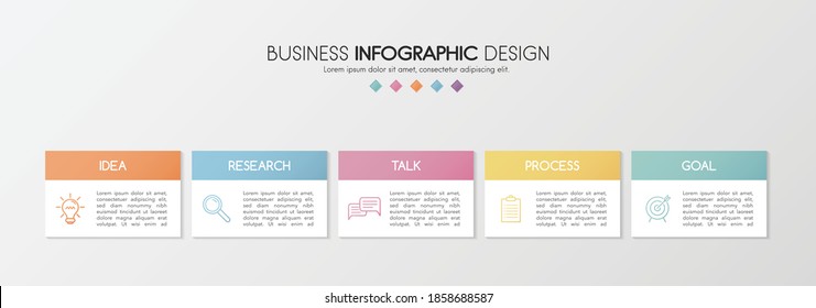 Business infograph with 5 steps. Vector