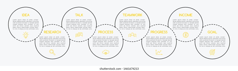 Business infograph with 8 steps. Vector