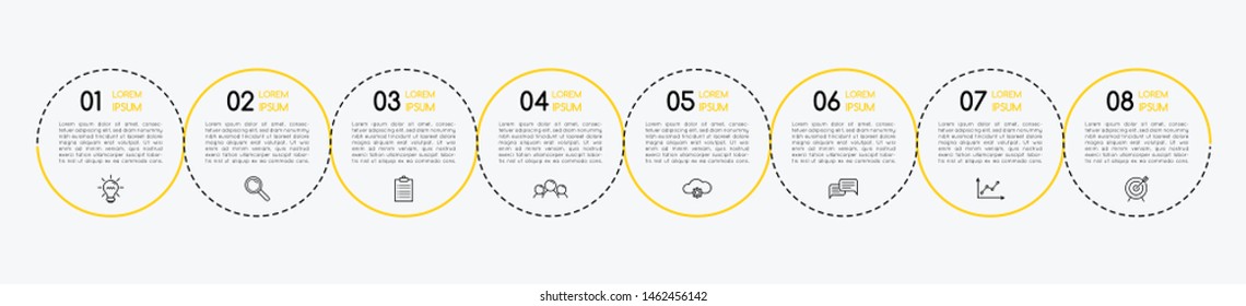 Business infograph with 8 steps. Vector