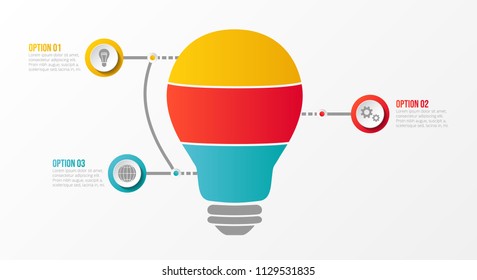 Business infograph - bulb with definied steps. Vector.