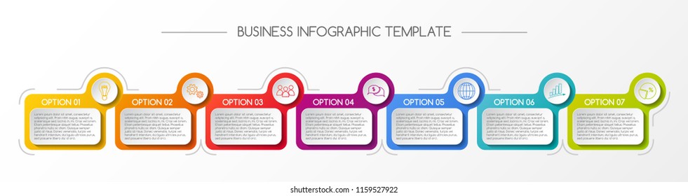 Business infograph with colorful boxes. Vector.
