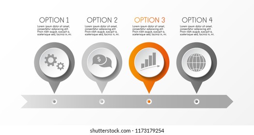 Business infograph with icons - concept of template. Vector.