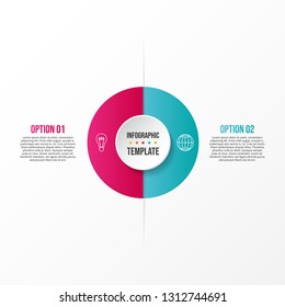 Business infograph with icons - round chart template. Vector