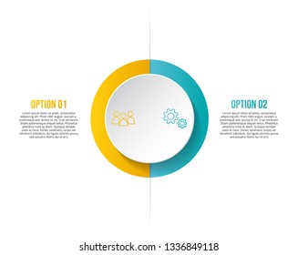 Business infograph with icons - round chart template. Vector