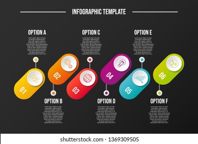 Business infograph with icons - round chart template. Vector