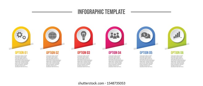 Business infograph with icons - round chart template. Vector