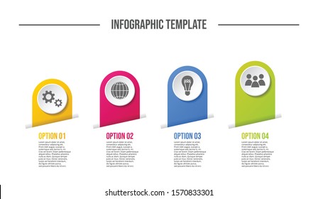 Business infograph with icons - round chart template. Vector
