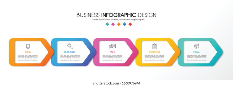 Business infograph layout with 5 options. Vector