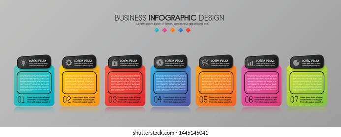 Business infograph. Timeline with 7 steps. Vector