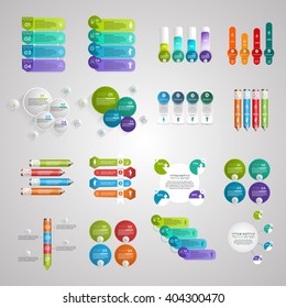 business infographic 16 template. Vector infographics of technology or education process, number options, web design, timeline elements.
