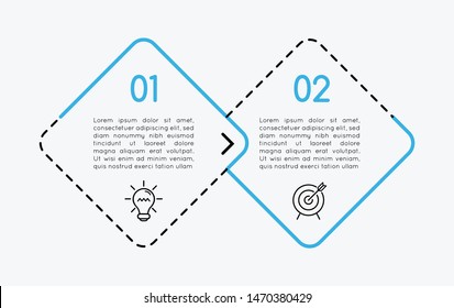 Business infographic with 2 options. Flowchart. Vector