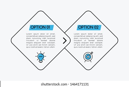 Business infographic with 2 options. Vector