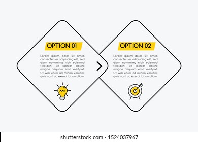 Business infographic with 2 options. Vector