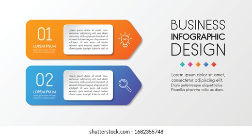 Business Infographic With 2 Options. Vertical 3d Flowchart. Vector