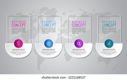 business infographic 3 d, Glass design, square style, can be used for workflow layout, diagram, annual report, web design.Creative banner, label vector, Banner design.