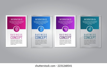 business infographic 3 d, Glass design, square style, can be used for workflow layout, diagram, annual report, web design.Creative banner, label vector, Banner design.