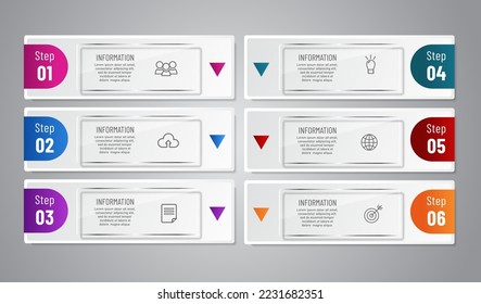 business infographic 3 d, Glass design, square style, can be used for workflow layout, diagram, annual report, web design.Creative banner, label vector, Banner design.