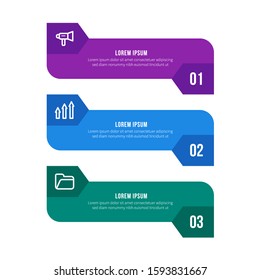 Business infographic with 3 options and icons 