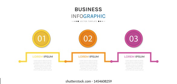 Business infographic with 3 options or steps. Vector iInfographic template for business, presentations, web design.- Vector
