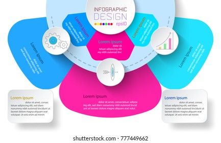 Business infographic with 3 steps.
