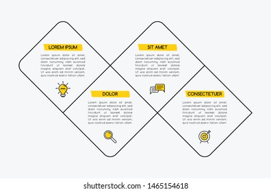 Business infographic with 4 options. Diagram. Vector