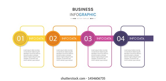 Business infographic with 4 options or steps. Vector iInfographic template for business, presentations, web design.- Vector
