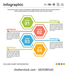 Business infographic with 4 options template design. Vector Design