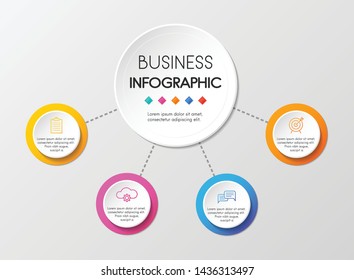 Business infographic with 4 options. Vector