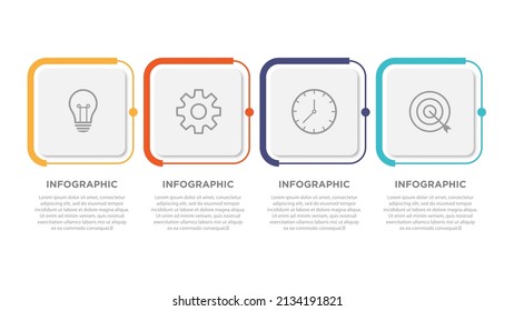  Business infographic 4 step element template