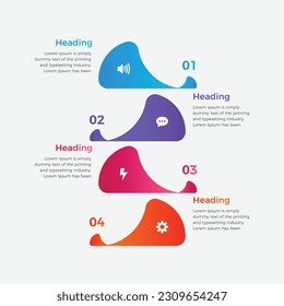 Business infographic with 4 steps. Business data visualization infographics. Vector business template for presentation