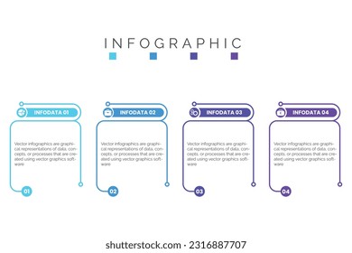 Business Infographic 4 Steps Option Thin Vector Infographic Design Business Template With Icons, Diagram, Presentations, Workflow Layout, Banner, Flow Chart