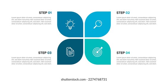 Business Infographic with 4 Steps or Options. Infographic Design Template with Icons and 4 Steps or Options. Stock Vector