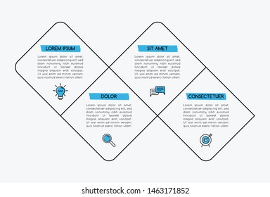 Business infographic with 4 steps. Vector