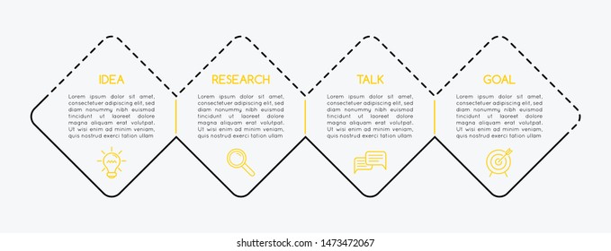 Business infographic with 4 steps. Vector