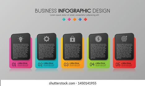 Business infographic with 5 elements. Vector