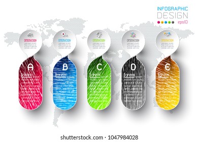 Business infographic with 5 steps.
