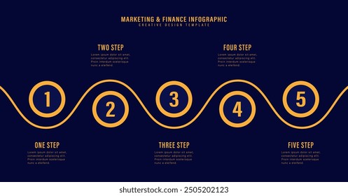 Business Infographic 5 steps to success. Vector illustration